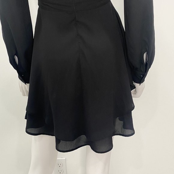 For Love & Lemons Vivi Embroidery Sequin Ruffle Mini Dress in Black Size XS - Picture 13 of 17